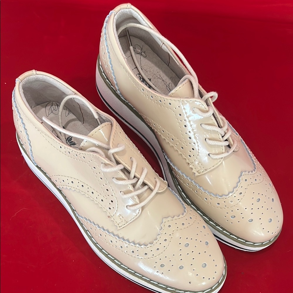 “Prada” Like Beige Platform Brogues - image 3